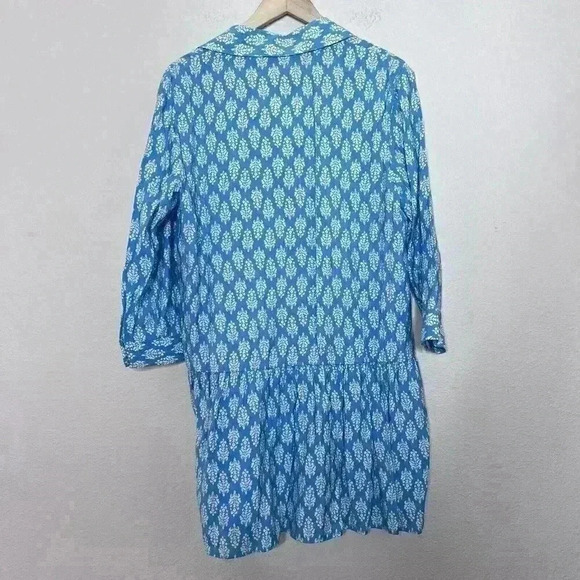 ZARA NWT WHITE BLUE PRINT SHORT DRESS V NECK SIZE Large - Picture 9 of 9